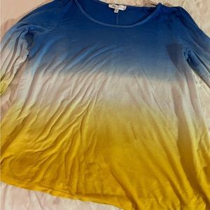 Ombré Sweater by Fever size Xl. Yellow/gold and blue